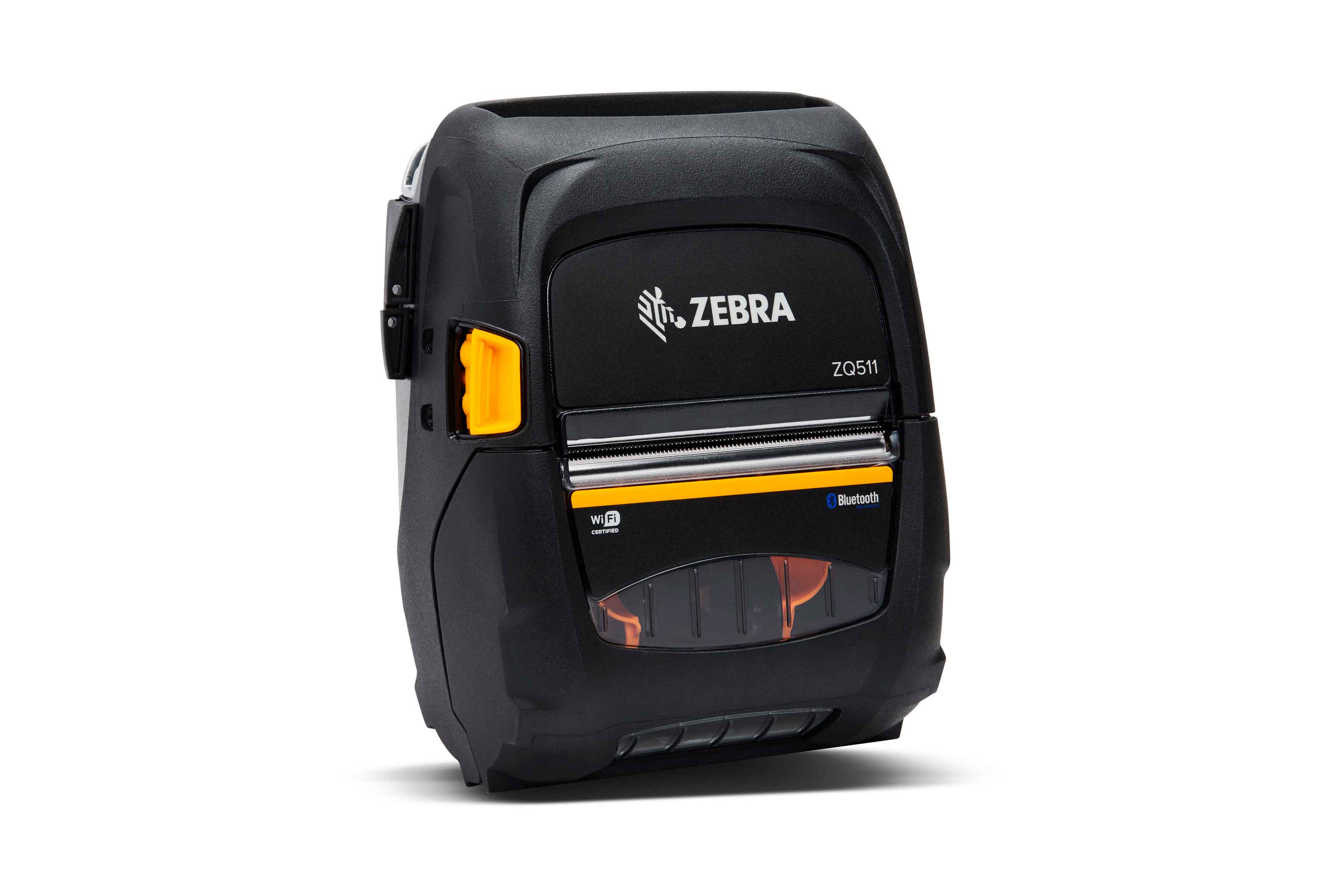 Front right view of a Zebra ZQ500 mobile printer