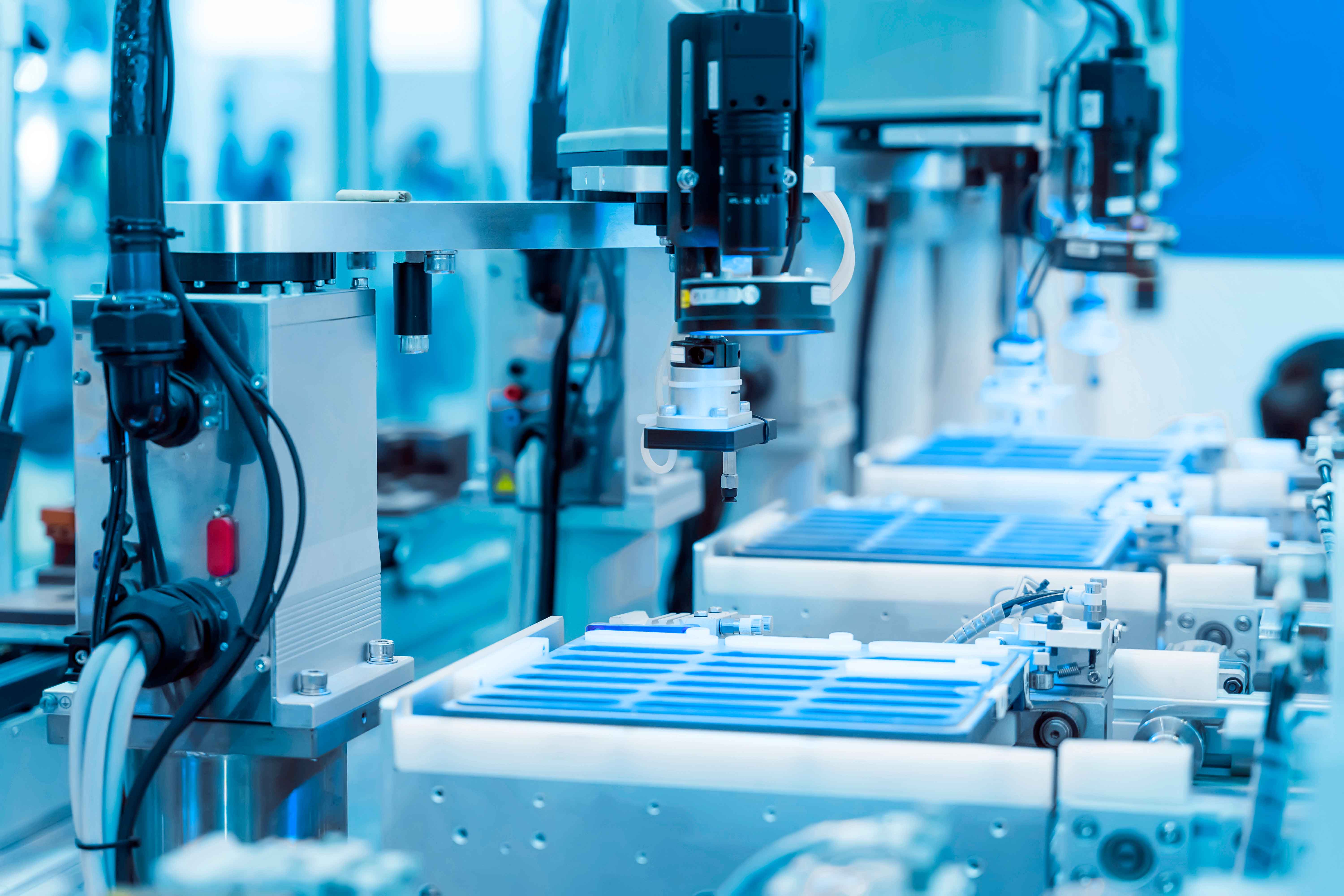 Robotic vision sensor camera system in intellegence factory,manufacturing industry for industry 4.0 and technology concept